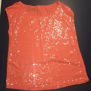 Peach sequence tank top